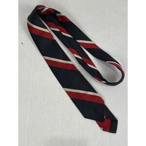 Interwoven Silk Vintage Skinny Repp Red White Blue Stripe Tie